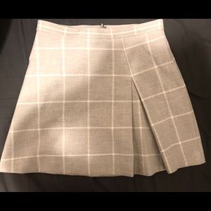 Loft Grey Plaid Skirt
